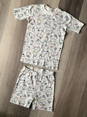 Hanna Andersson Bunny Rabbit Short Pajama Set size 8 100% Organic Cotton